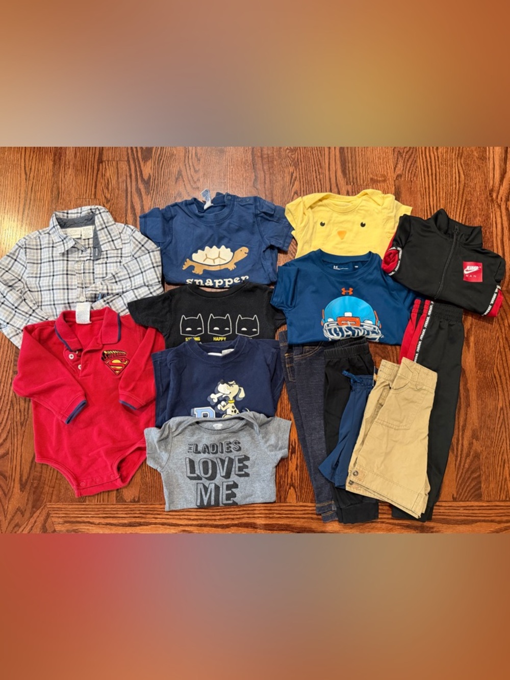Boys Size 18 Month Clothing Lot: NIKE Air Jordan, Under Armour, Superman
